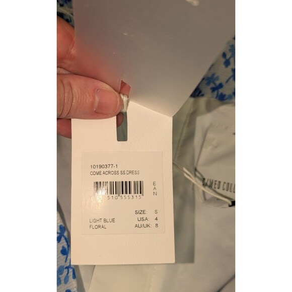 C/Meo Collective Dress 4 Women's Blue Floral Puff Sleeve Mini Come Across Dainty - Picture 8 of 9